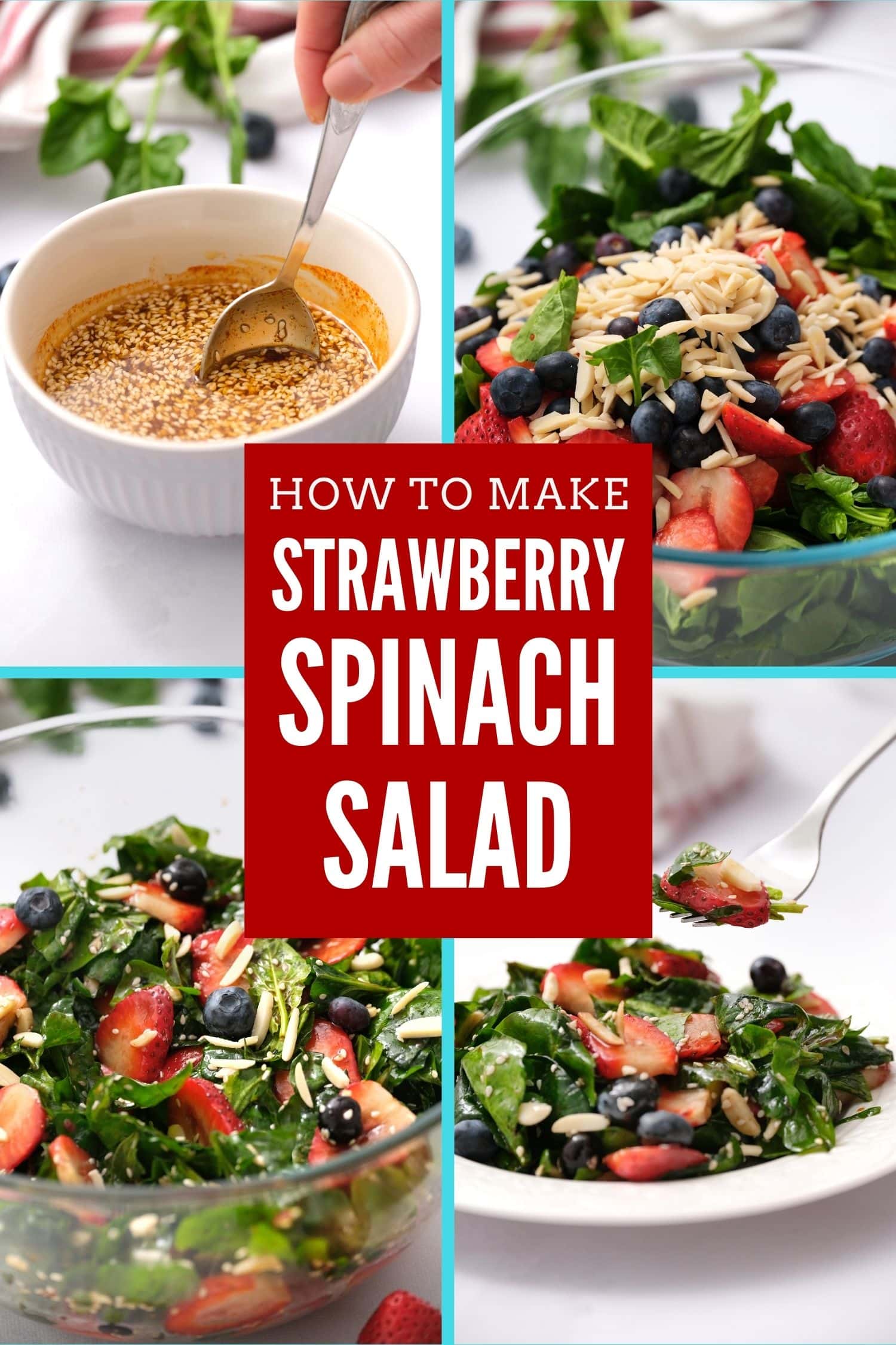 Strawberry Spinach Salad (With Sesame Seed Balsamic Vinegar Dressing