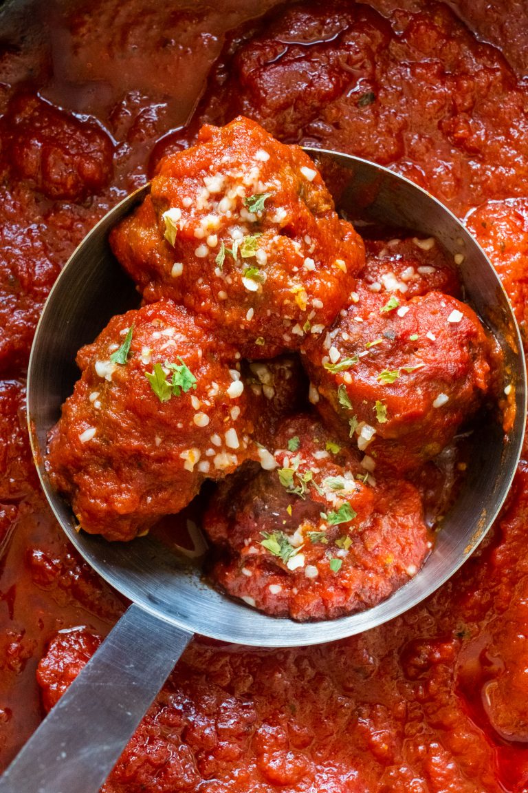 Slow Cooker Meatballs with Spaghetti Brooklyn Farm Girl