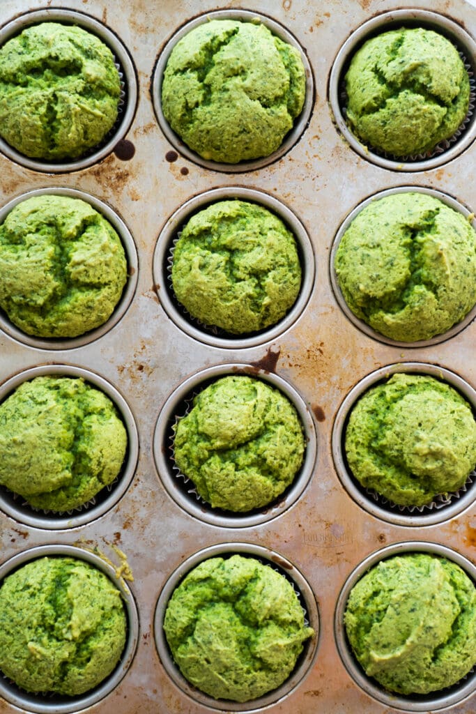 spinach muffins in tin. 
