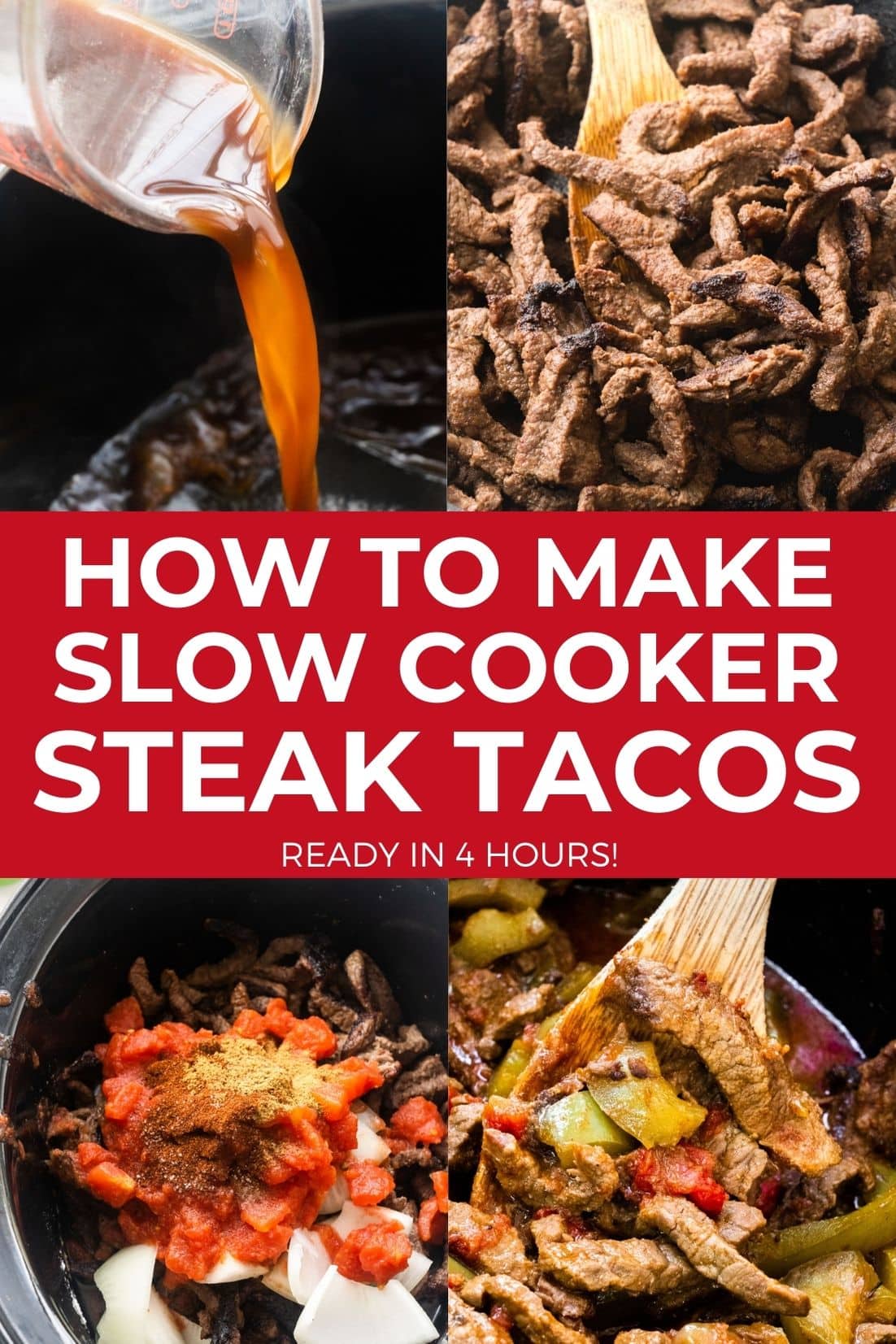 Slow Cooker Steak Tacos - Ready in 4 Hours!