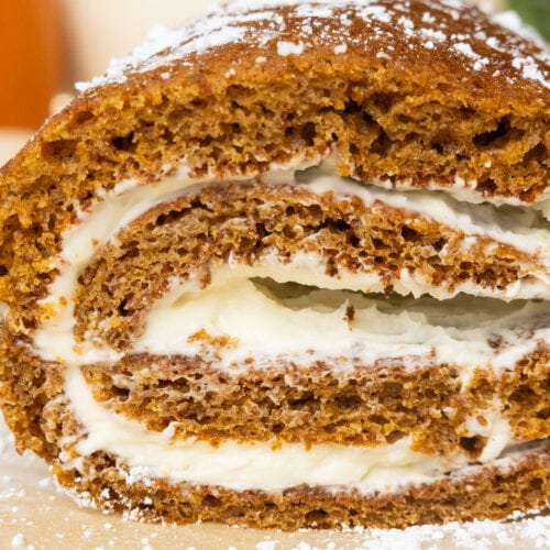 How to Make a Pumpkin Roll with Cream Cheese Filling - Peacock Ridge Farm