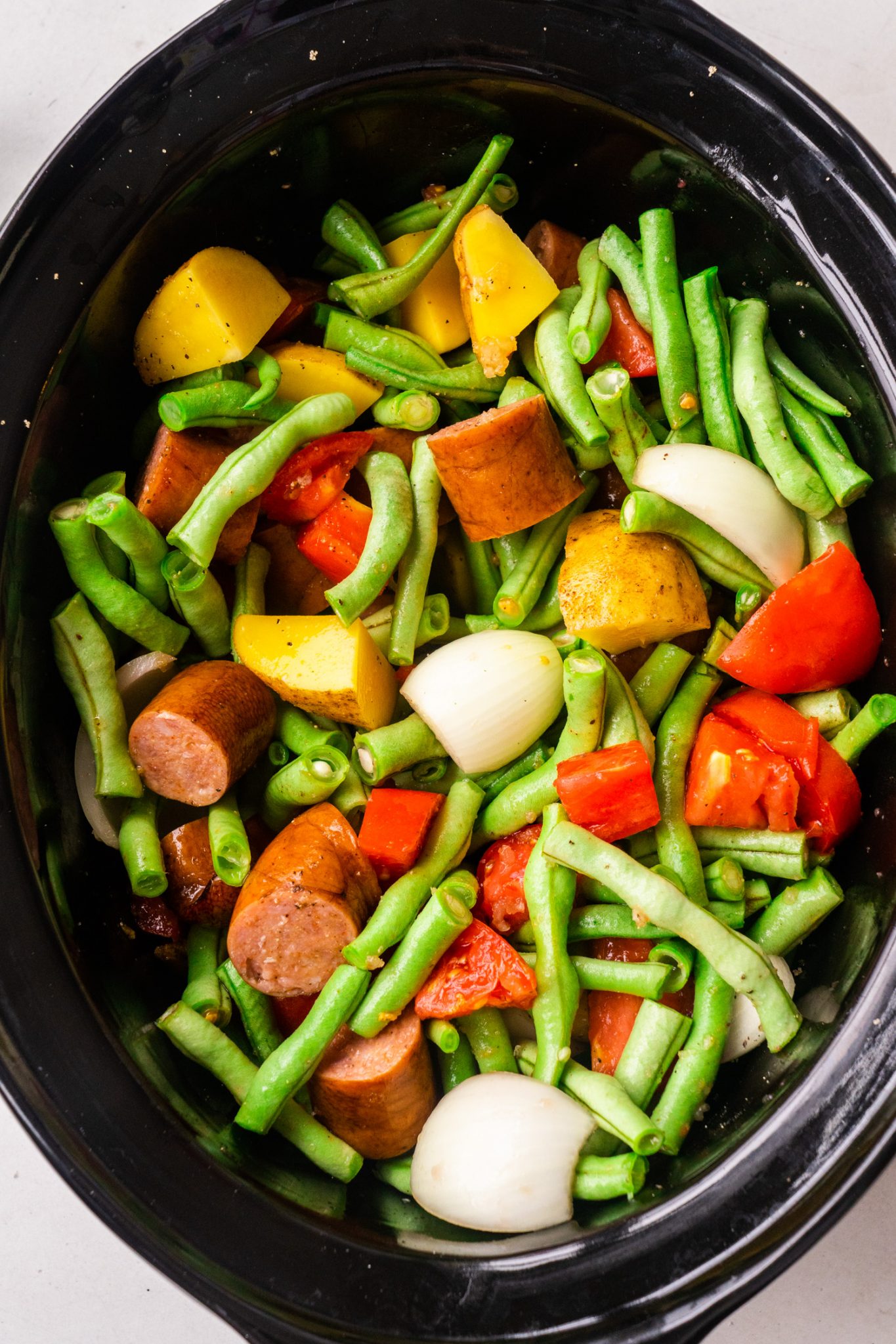 Slow Cooker Kielbasa and Green Beans Brooklyn Farm Girl
