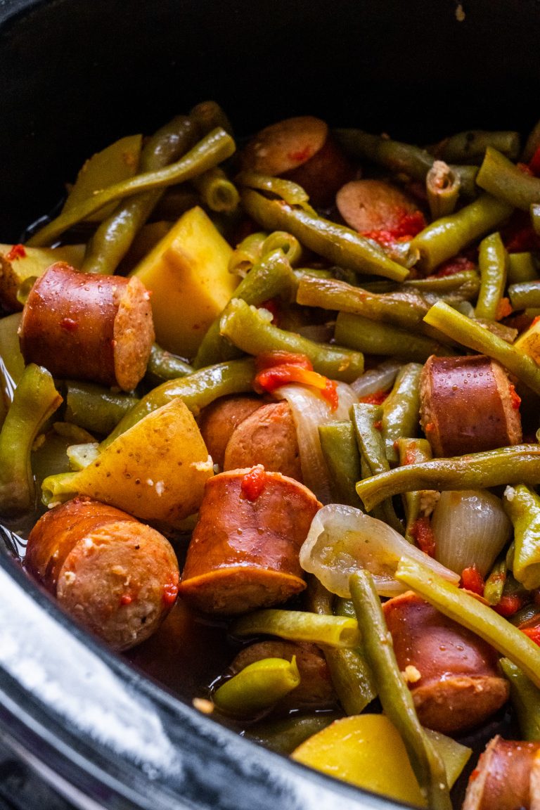 Slow Cooker Kielbasa and Green Beans Brooklyn Farm Girl