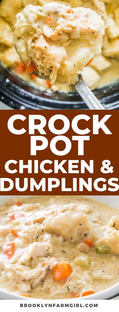 Slow Cooker Chicken and Dumplings - Brooklyn Farm Girl