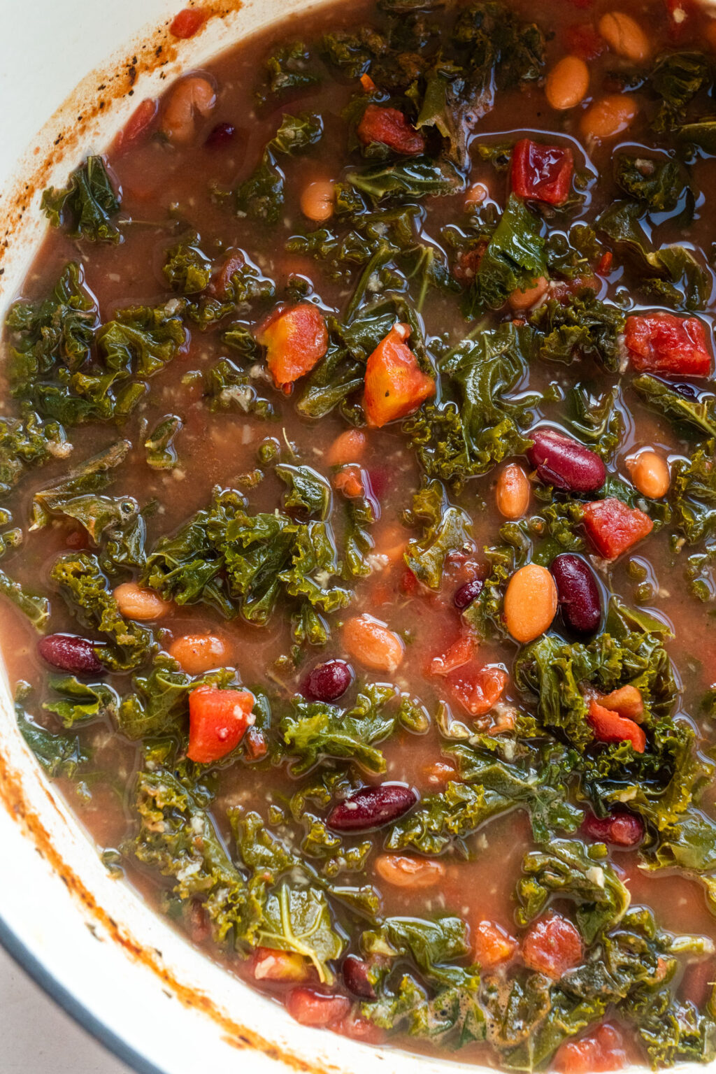 Kale, White Bean and Diced Tomato Soup - Brooklyn Farm Girl