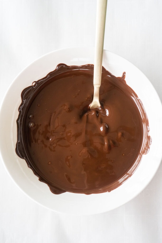 bowl of melted chocolate 