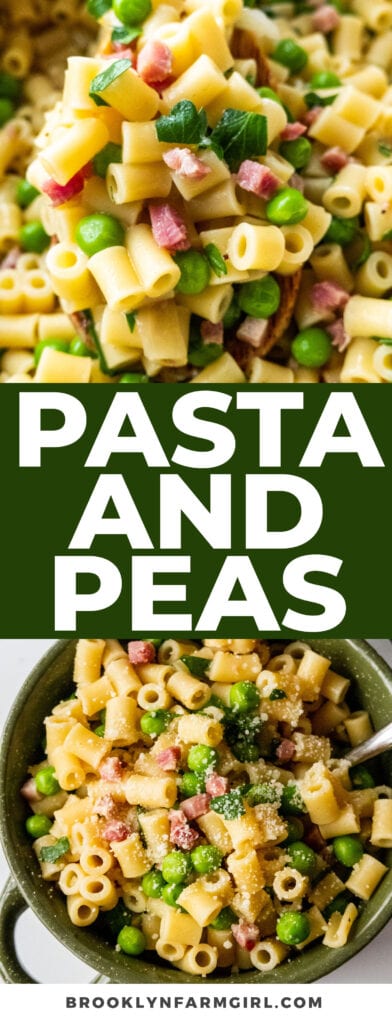Easy to make pasta and peas recipe that both adults and kids love! This one pot Italian pasta meal is ready in 30 minutes.