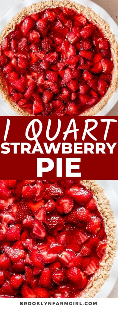Easy strawberry pie that only takes 20 minutes to make. Bake a pie crust, fill it with 1 quart of fresh strawberries and let chill!