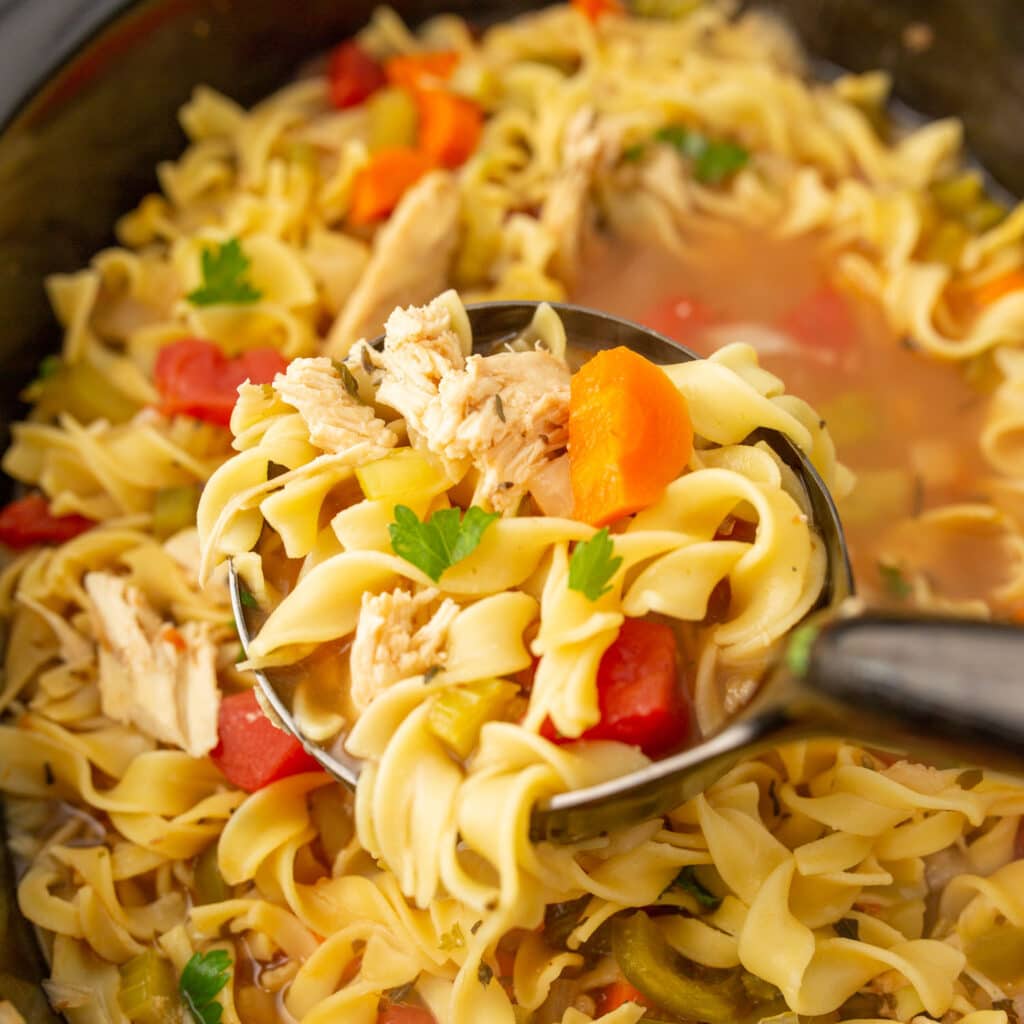 Slow Cooker Italian Chicken Soup and Egg Noodles Brooklyn Farm Girl