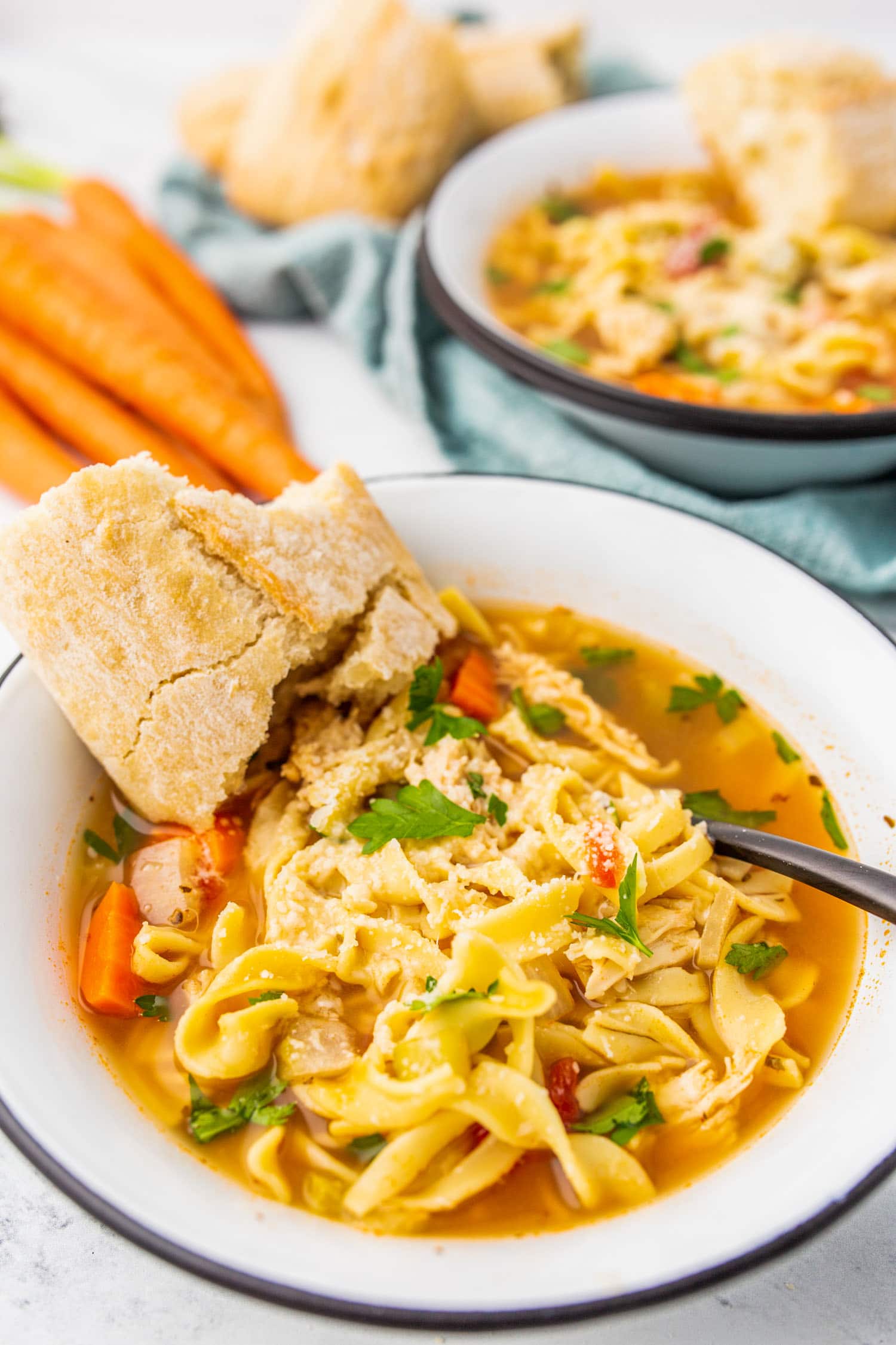BEST Slow Cooker Whole Chicken Soup Recipe - Savoring Italy