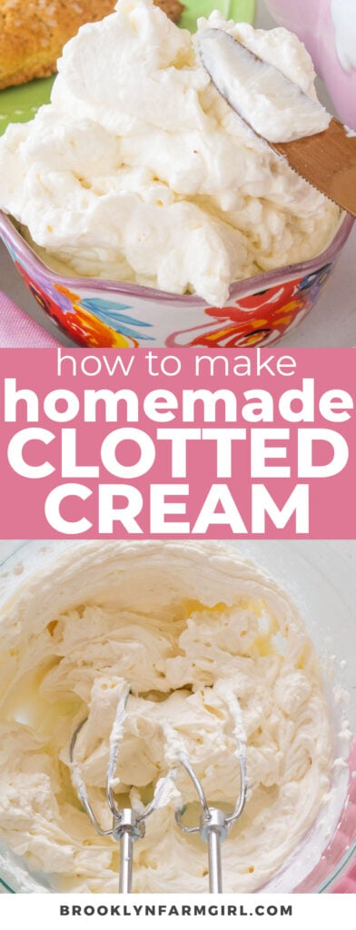 Easy clotted cream recipe ready in 5 minutes to serve with scones, tea time or as a fruit dip. If you’re looking for homemade Devonshire cream, try this recipe!