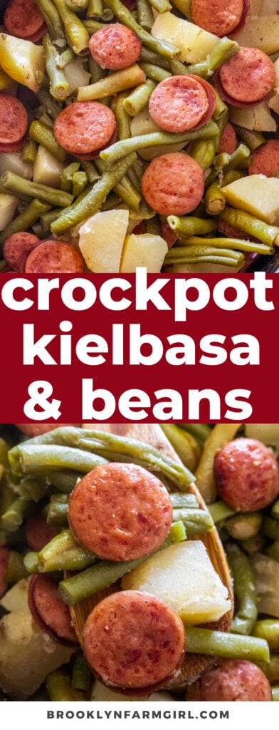 Easy to make crockpot green beans, potatoes and Kielbasa recipe, ready in 4 hours. Simply add everything to the slow cooker and enjoy!