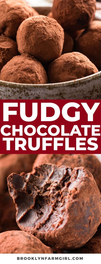 Easy to make fudgy Chocolate Truffles made with 4 ingredients. All you need is chocolate chips, condensed milk, vanilla and cocoa powder!