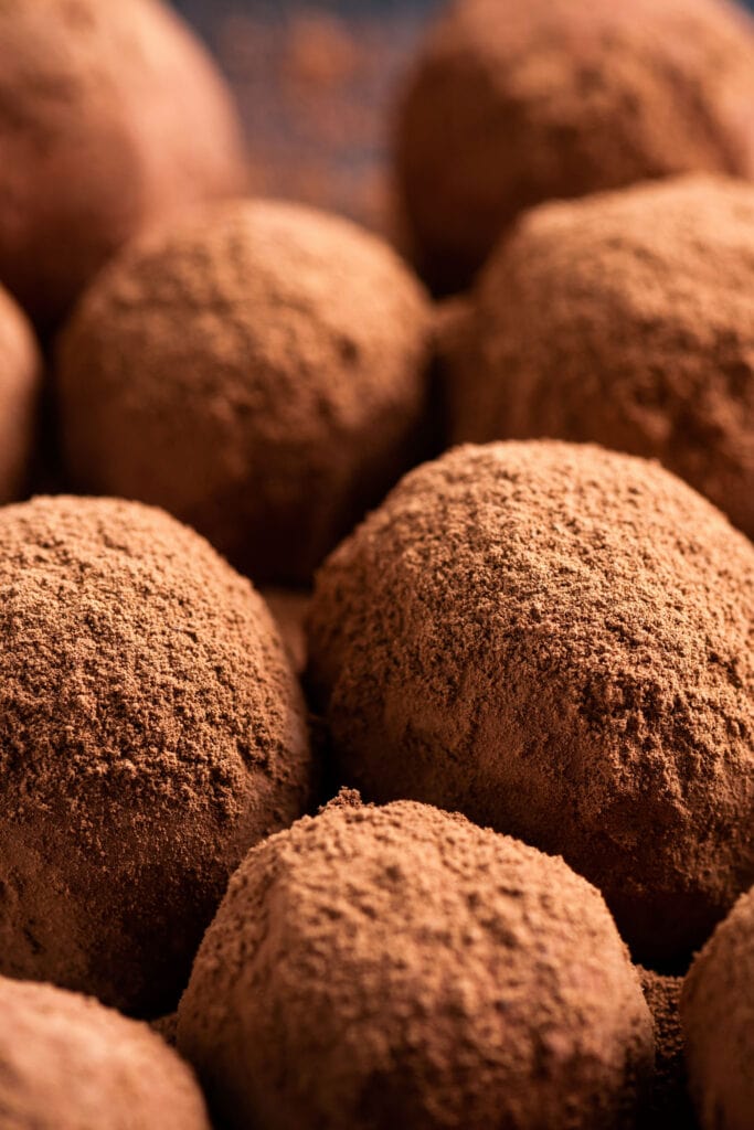 fudge balls  with cocoa powder on them. 