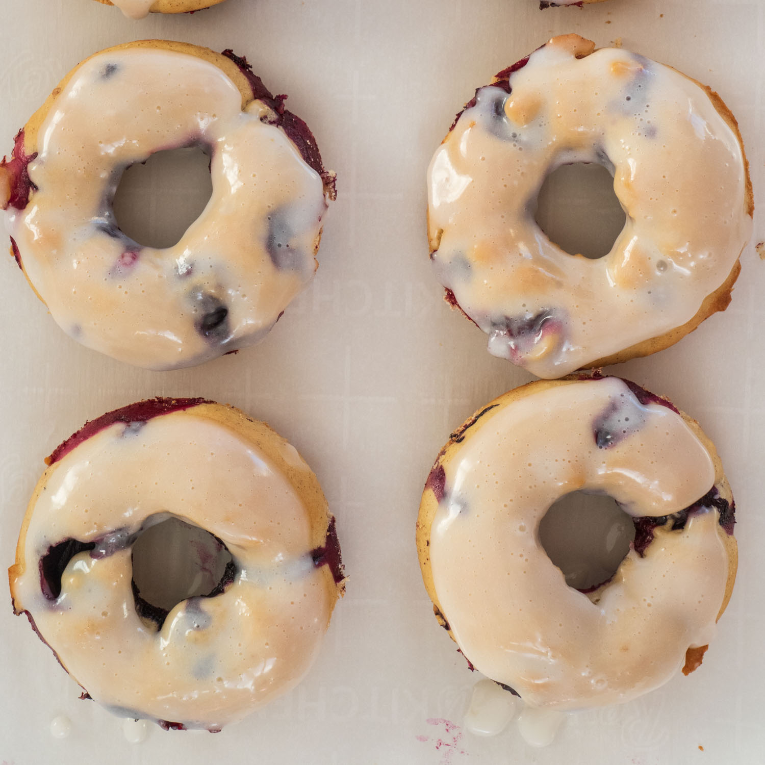 Baked Blueberry Donuts with Lemon Icing