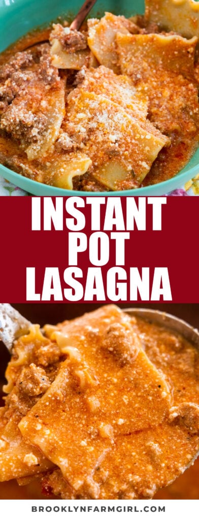 Instant Pot Lasagna is made in the Instant Pot with ground sausage and is super cheesy.  I like to call this “Lazy Lasagna” because this instant pot recipe is so easy to make!
