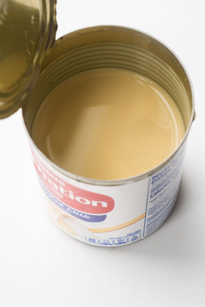 can of evaporated milk open.