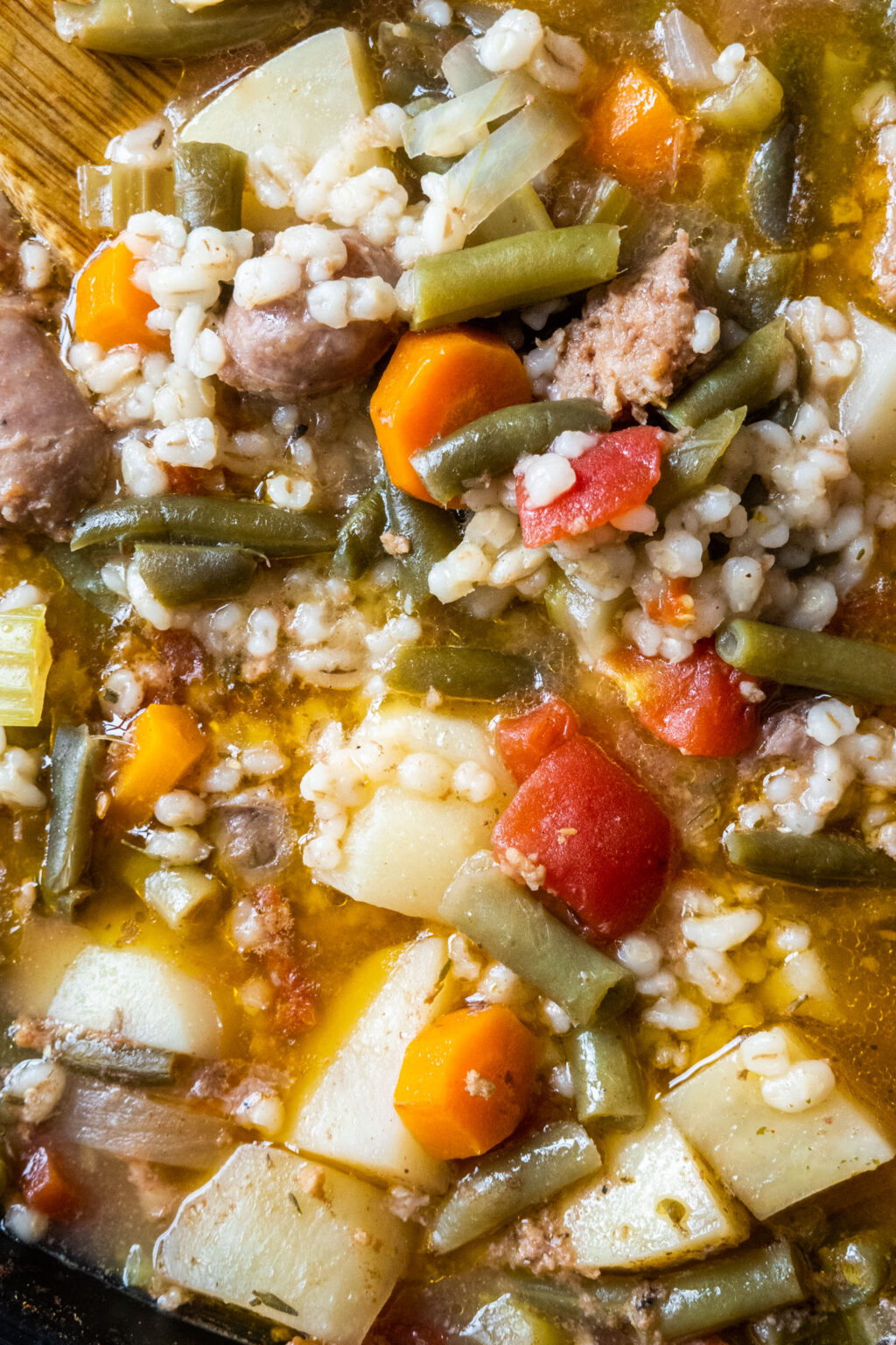 Slow Cooker Sausage Barley Soup Brooklyn Farm Girl