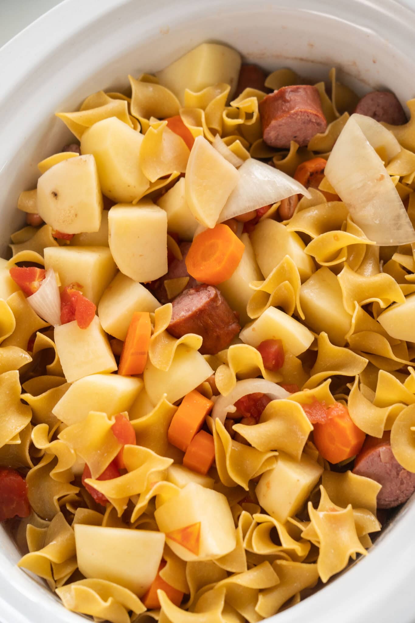 Crockpot Kielbasa Soup with Egg Noodles Brooklyn Farm Girl
