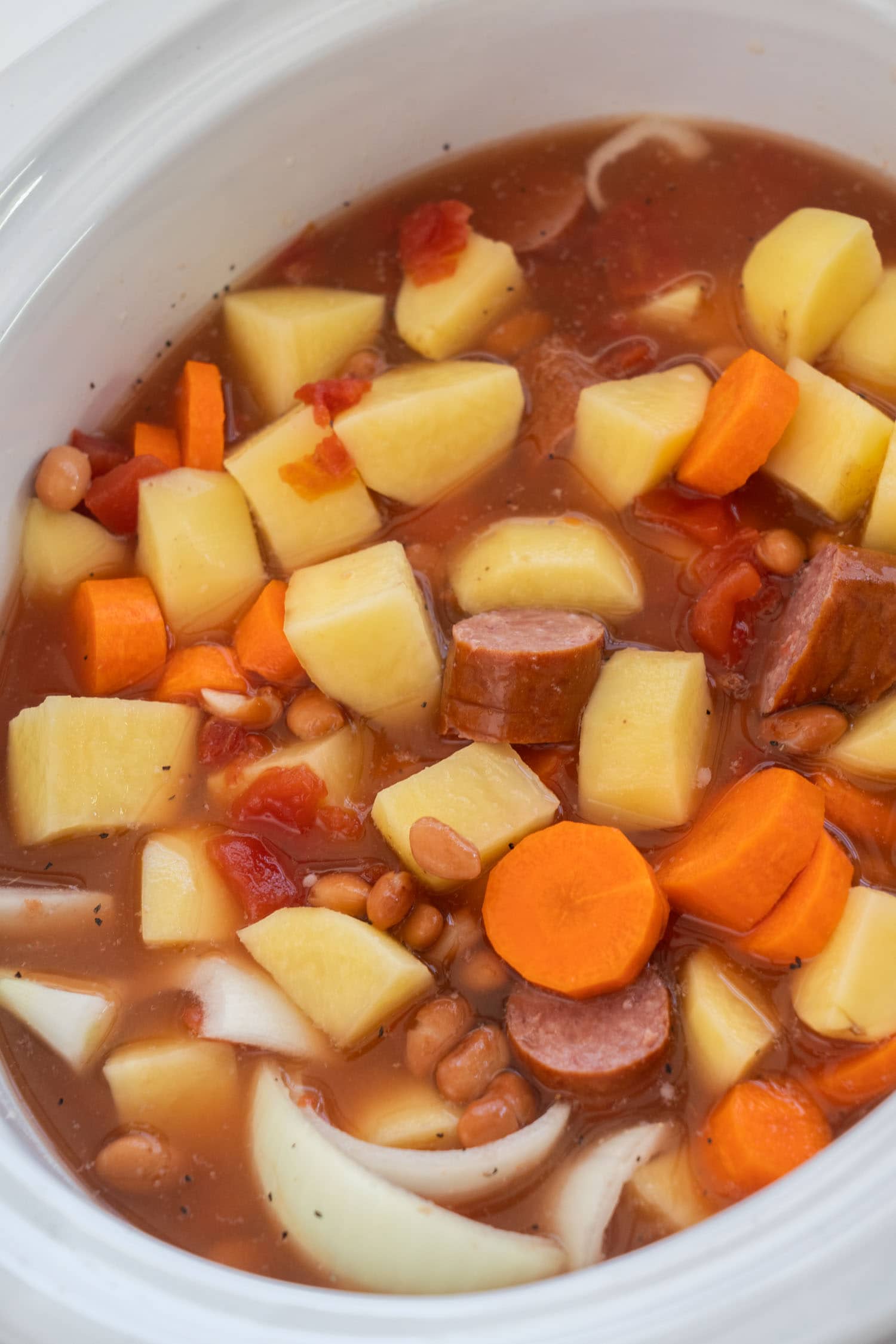 Crockpot Kielbasa Soup with Egg Noodles Brooklyn Farm Girl