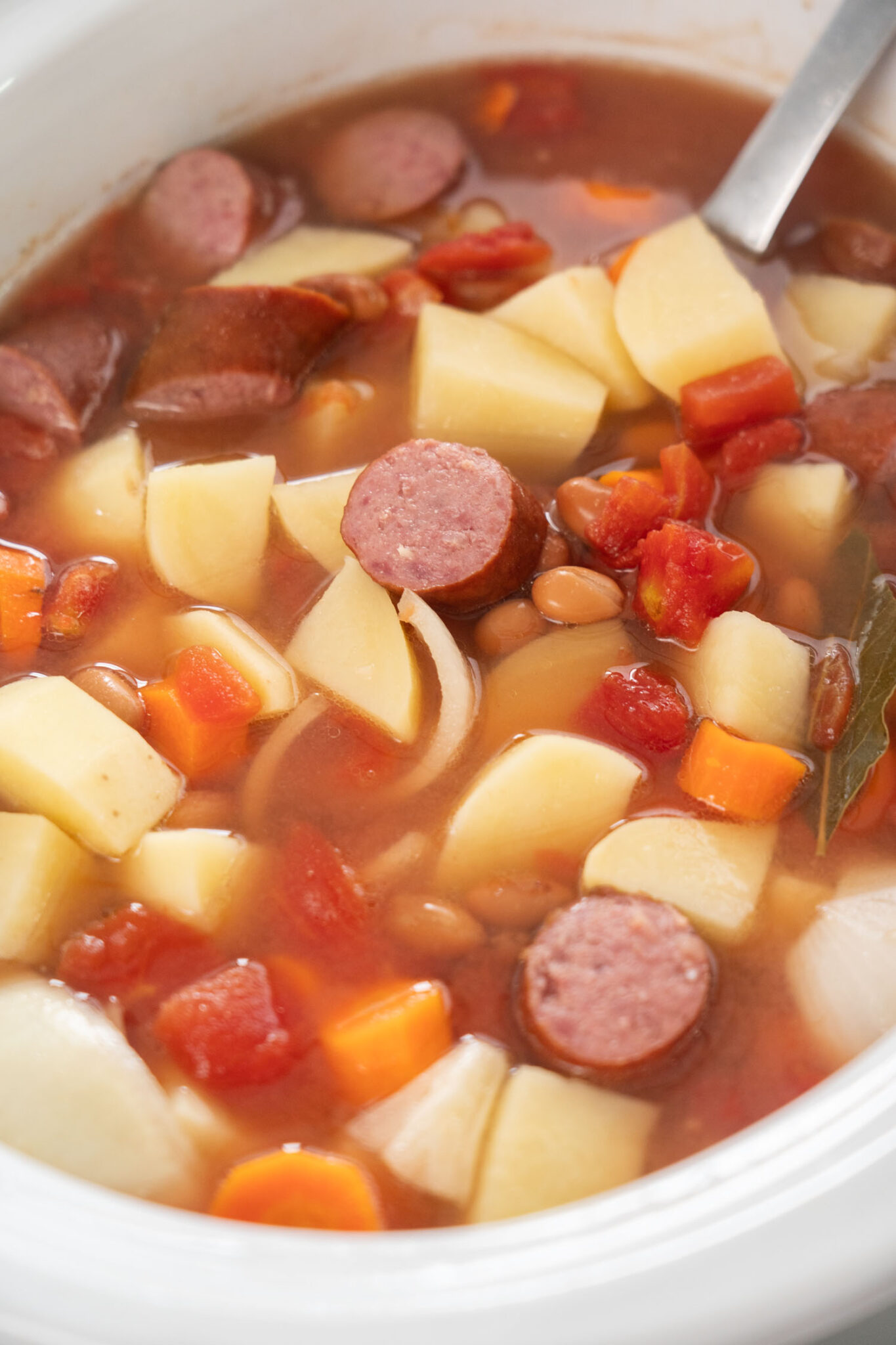 Crockpot Kielbasa Soup with Egg Noodles Brooklyn Farm Girl