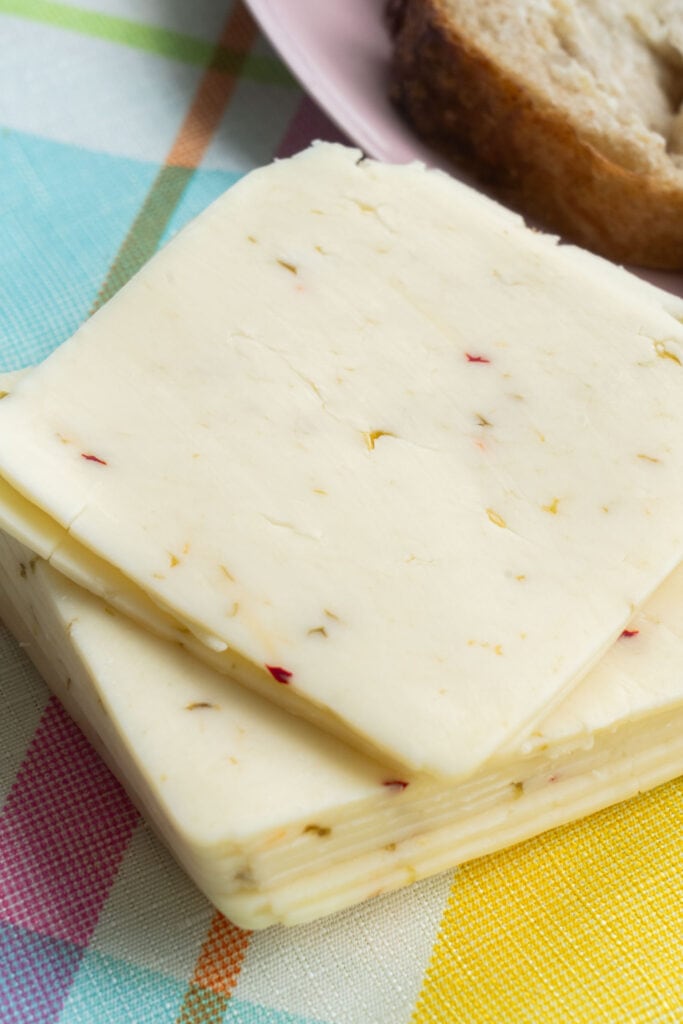 slices of pepper jack cheese.