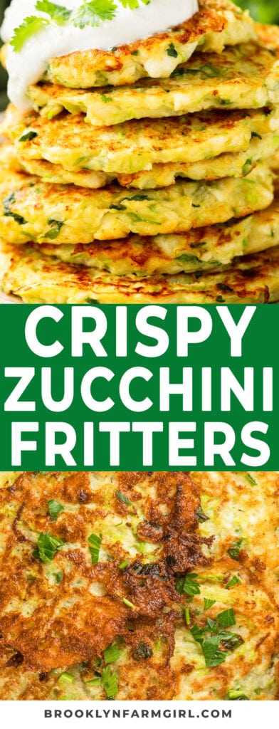 Easy to make zucchini fritters that are fried until golden and crispy. These puffy zucchini fritters are delicious with sour cream or on a sandwich! Only 180 calories per serving making them a healthy recipe to try!