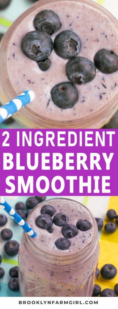 Creamy simple blueberry smoothie using just blueberries and milk (dairy or almond), blended together to make a refreshing drink. This makes a healthy smoothie, perfect for breakfast or a snack. 