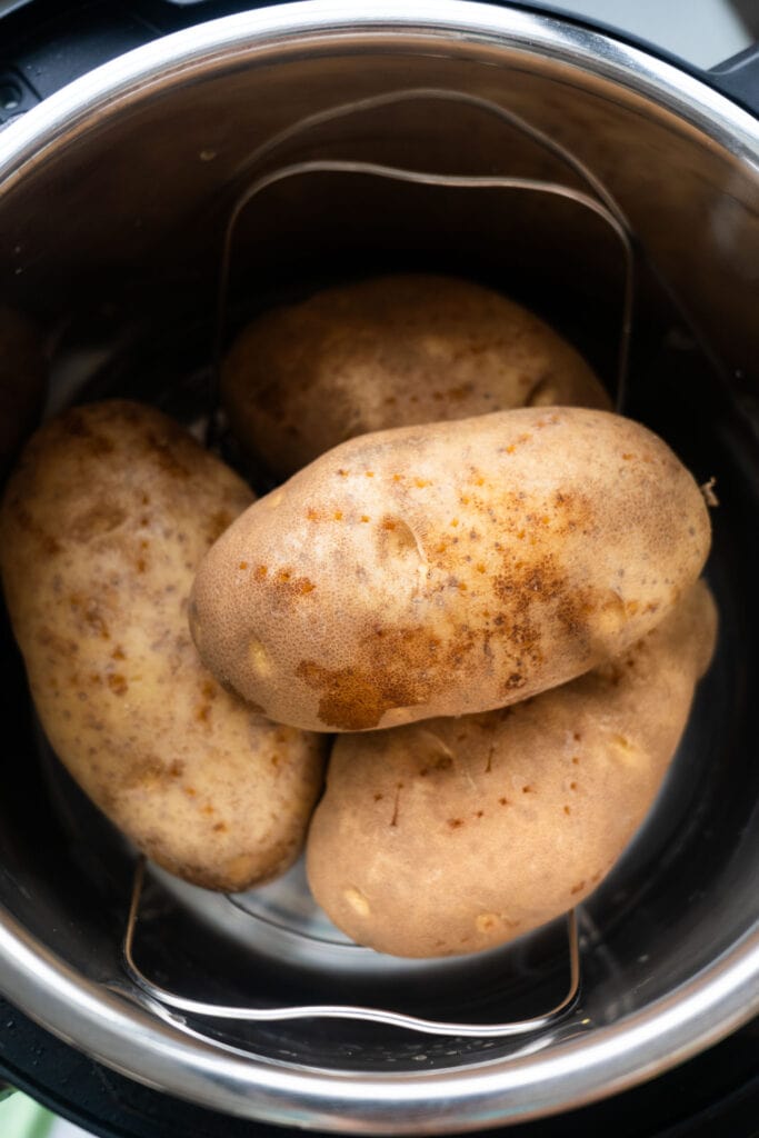 uncooked potatoes in instant pot.