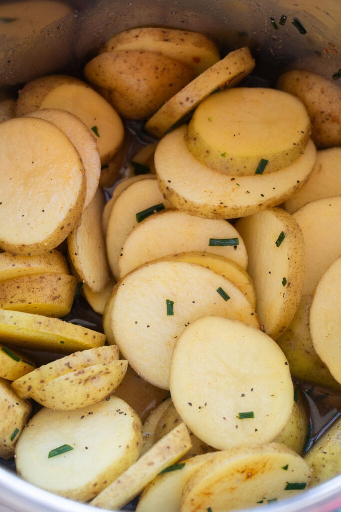 potatoes and onions, seasoned with spices.