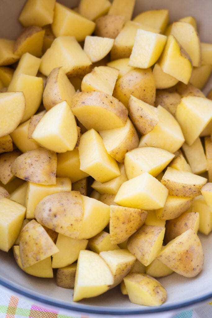 chopped up yukon gold potatoes.