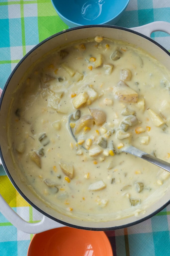 soup po filled with creamy potato soup.