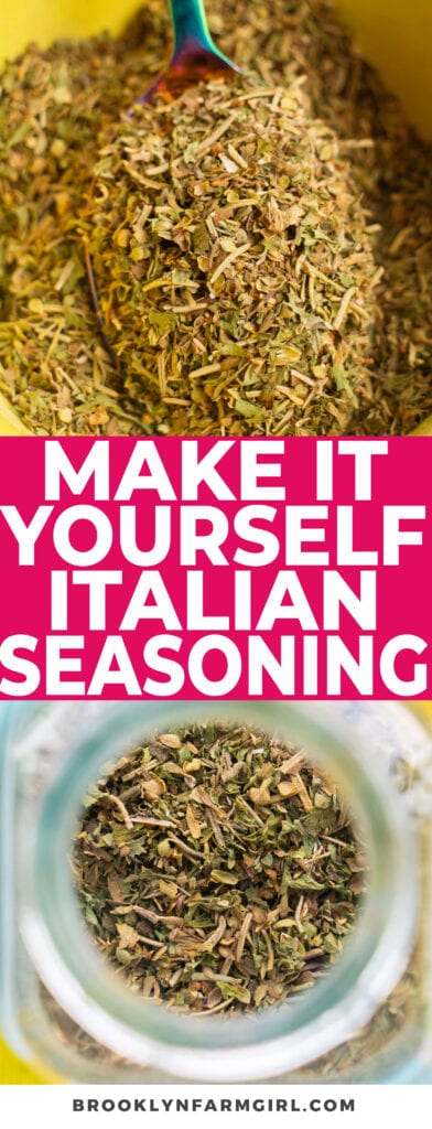 Oregano, Basil, Parsley and other spices are mixed together to make homemade Italian Seasoning. Use store bought spices or your own dried herbs to make your own Italian Seasoning to add to all your favorite recipes! Season chicken, add it to tomato pasta sauces, stir into crockpot soups and so much more!