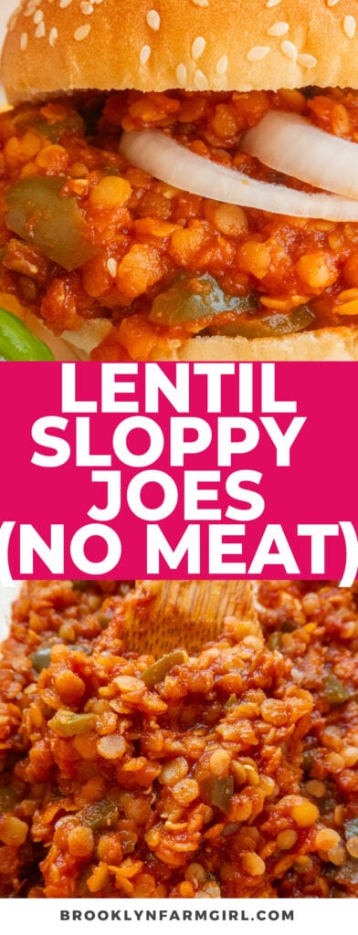 My meat eating family loves these lentil sloppy joes! Lentils are coated in tomato sauce, brown sugar and spices and then added to hamburger buns.  Lentils are much cheaper than ground beef making this budget friendly!