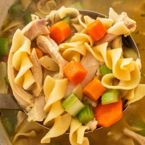 Chicken Noodle Soup Made with Chicken Thighs - Brooklyn Farm Girl