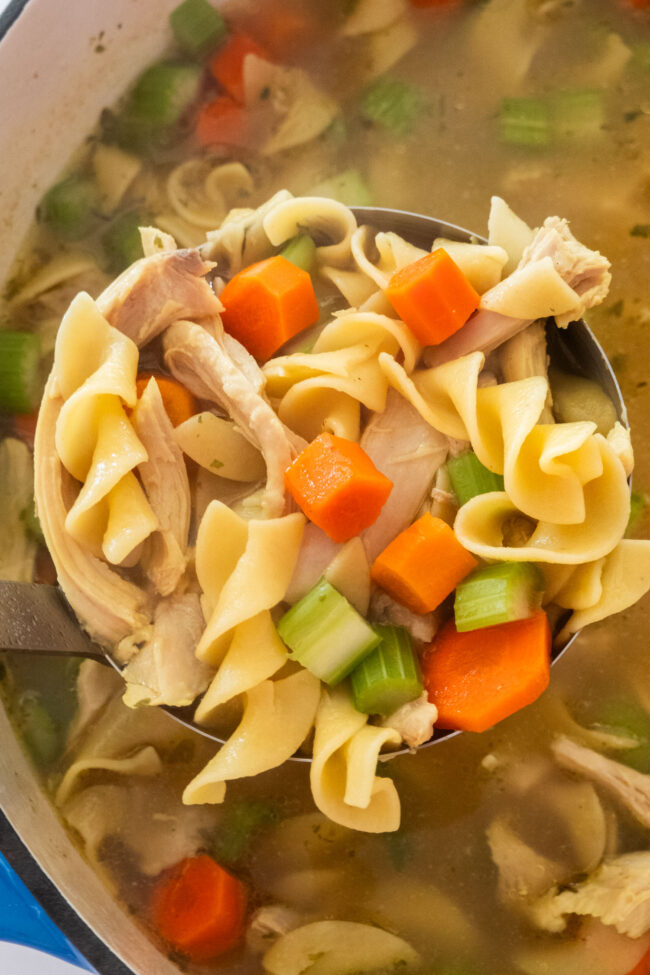 Chicken Noodle Soup Made with Chicken Thighs - Brooklyn Farm Girl