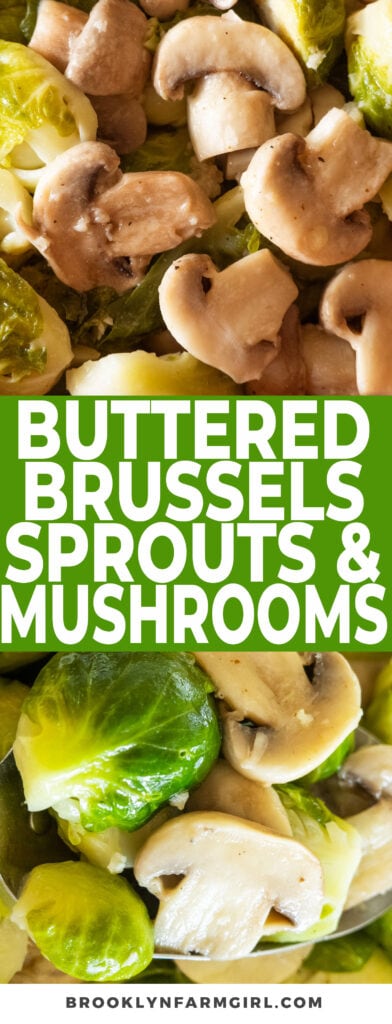Simple buttery Brussels Sprouts and Mushrooms, cooked on the stovetop in less than 20 minutes! This perfect buttered brussels sprouts side dish to pair with just about anything!