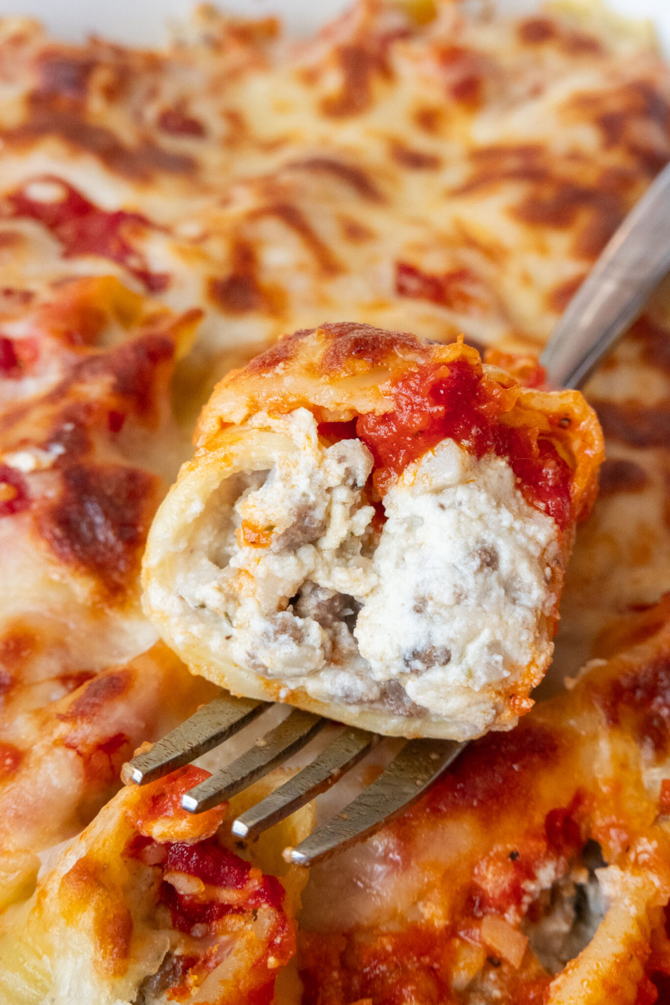 Stuffed Shells with Ground Beef and Mushrooms (only half a pound ground