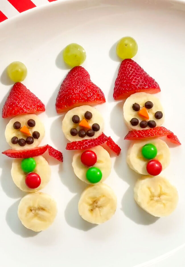 Banana Snowman (Christmas Breakfast or Snack) - Brooklyn Farm Girl