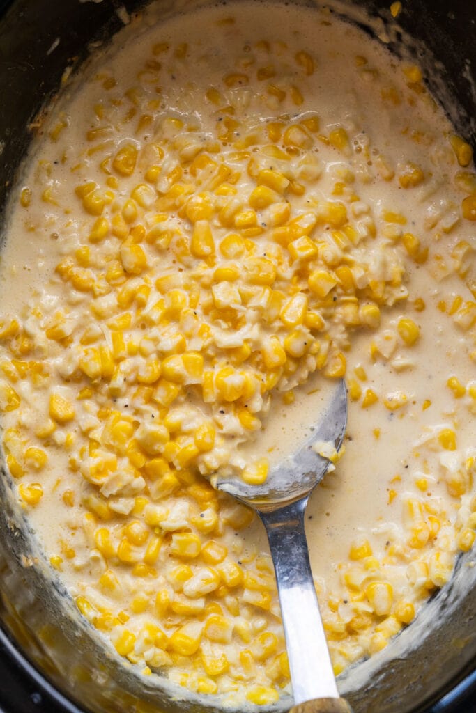 creamy creamed corn in slow cooker.