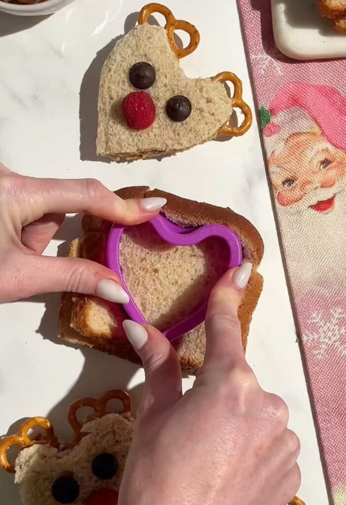 cookie cutter cutting out bread.