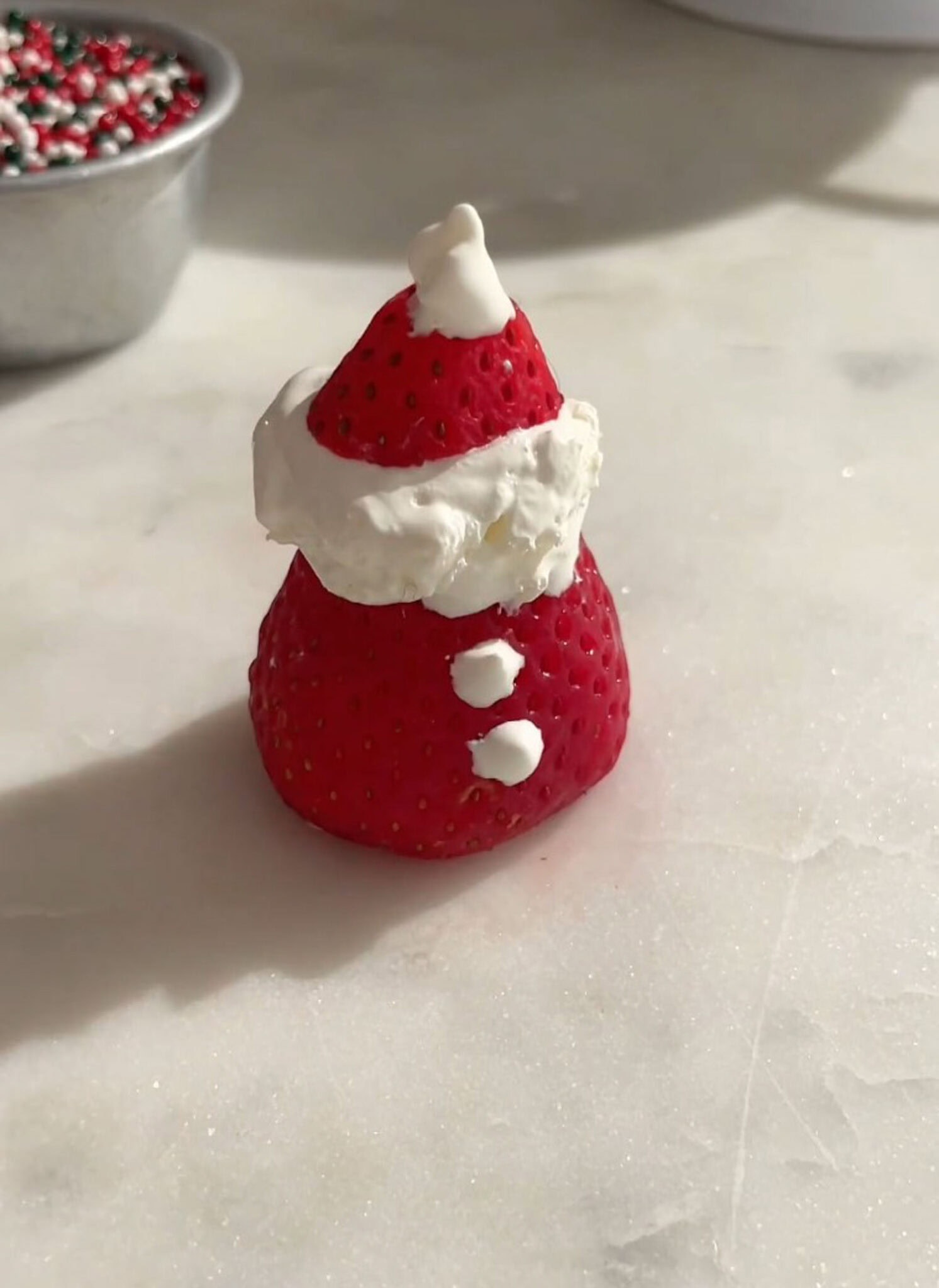 Strawberry Santas (Strawberries and Cool Whip) - Brooklyn Farm Girl