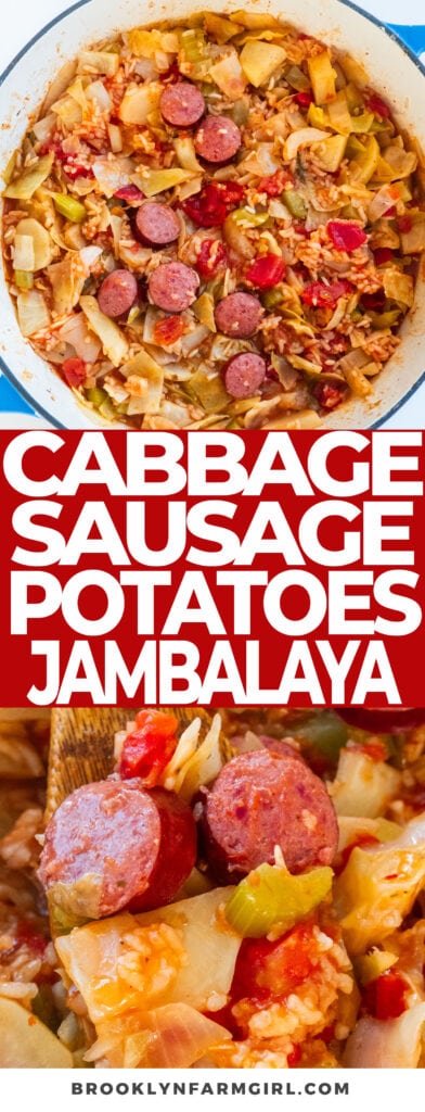 Make this Simple Cabbage, Sausage and Potatoes Jambalaya—a one-pot dinner that's easy to make and bursting with flavor. This fuss-free recipe promises a hearty and delicious meal that will warm up the whole family and leave them filled!