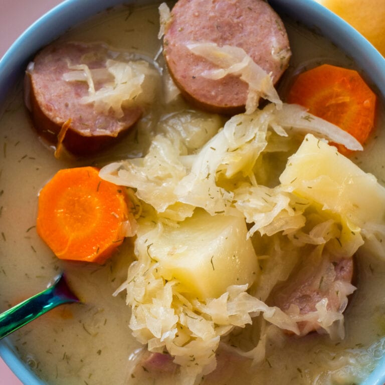 Crockpot Sauerkraut Soup (with sausage) Brooklyn Farm Girl