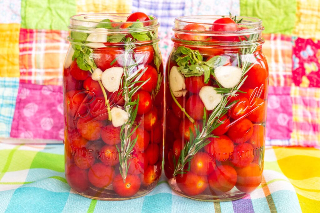 2 jars of pickled cherry tomatoes.
