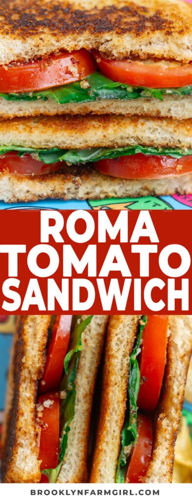 Simple Roma Tomato Sandwiches from the garden are so darn good. Eat for lunch or a snack, you will love the juicy tomatoes on toasted buttered bread. Save this recipe, and enjoy everyday during the Summer!
