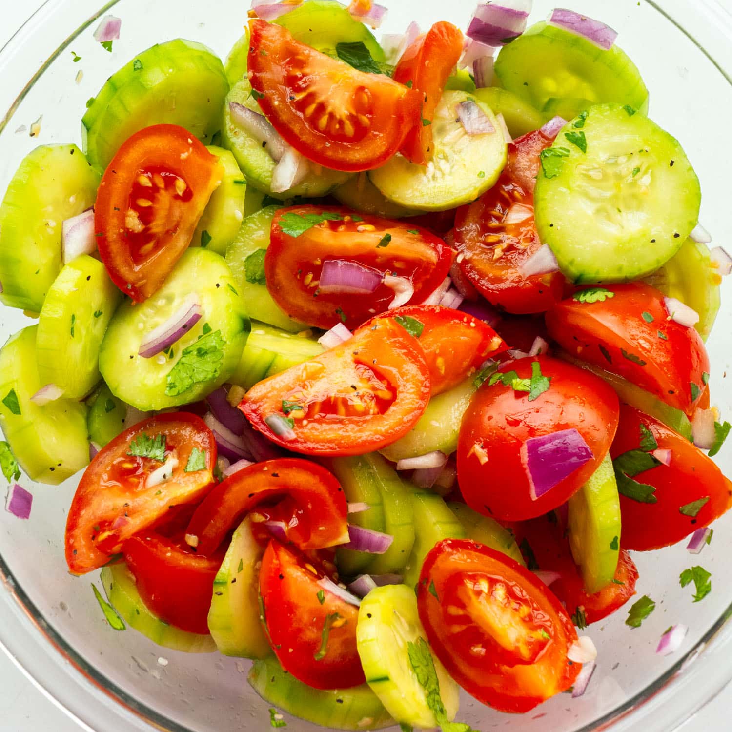 Cucumber Tomato Salad (With Lime Juice)