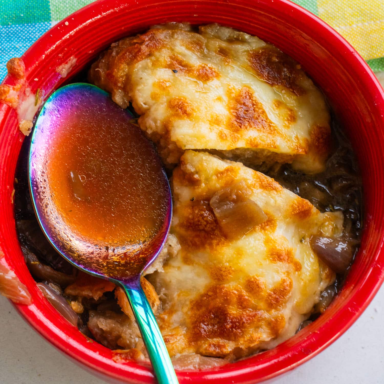 French Onion Soup Made With Red Onions