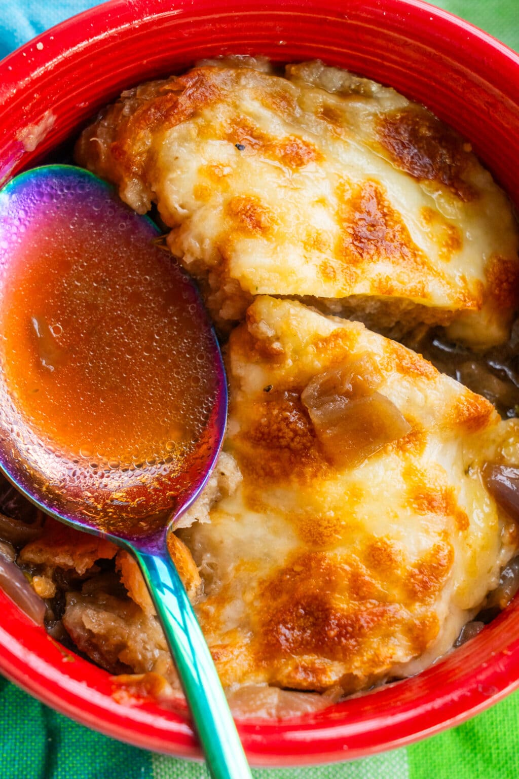French Onion Soup Made With Red Onions - Brooklyn Farm Girl