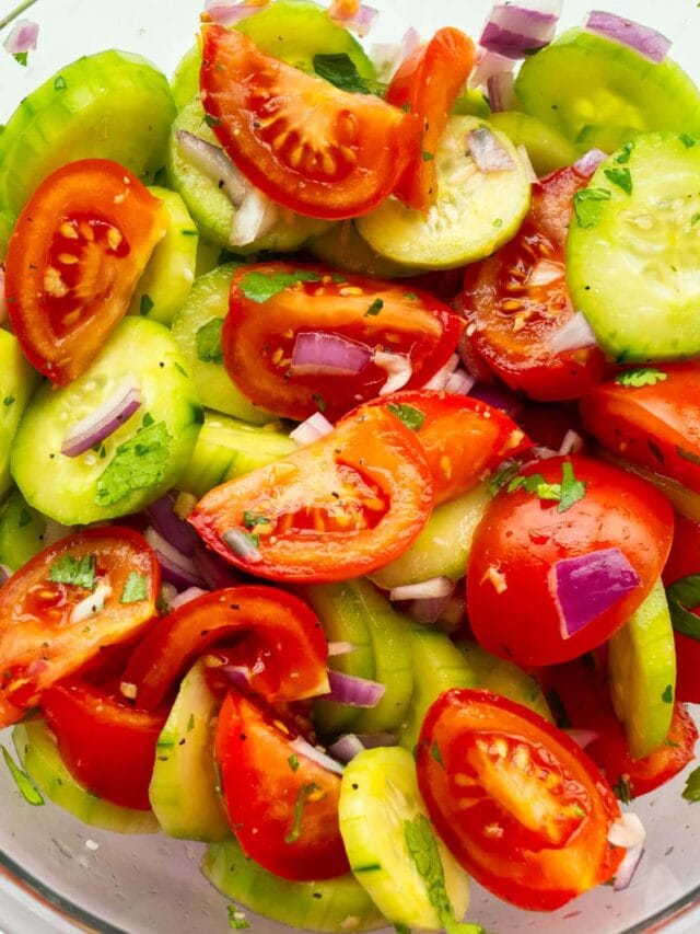 Cucumber Tomato Salad (With Lime Juice)
